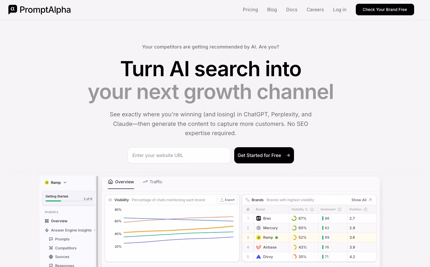 promptalpha website screenshot