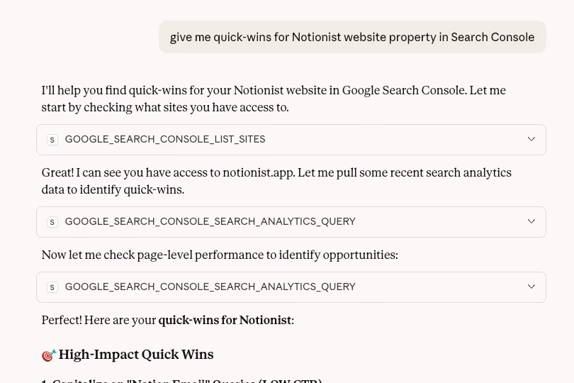claude google search console example